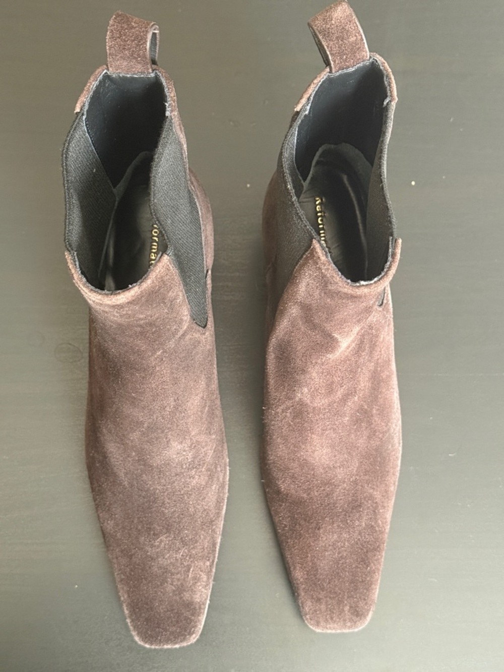Reformation Roberta Ankle Boots Brown Suede Kitten Heel Size 6 - Picture 4 of 7